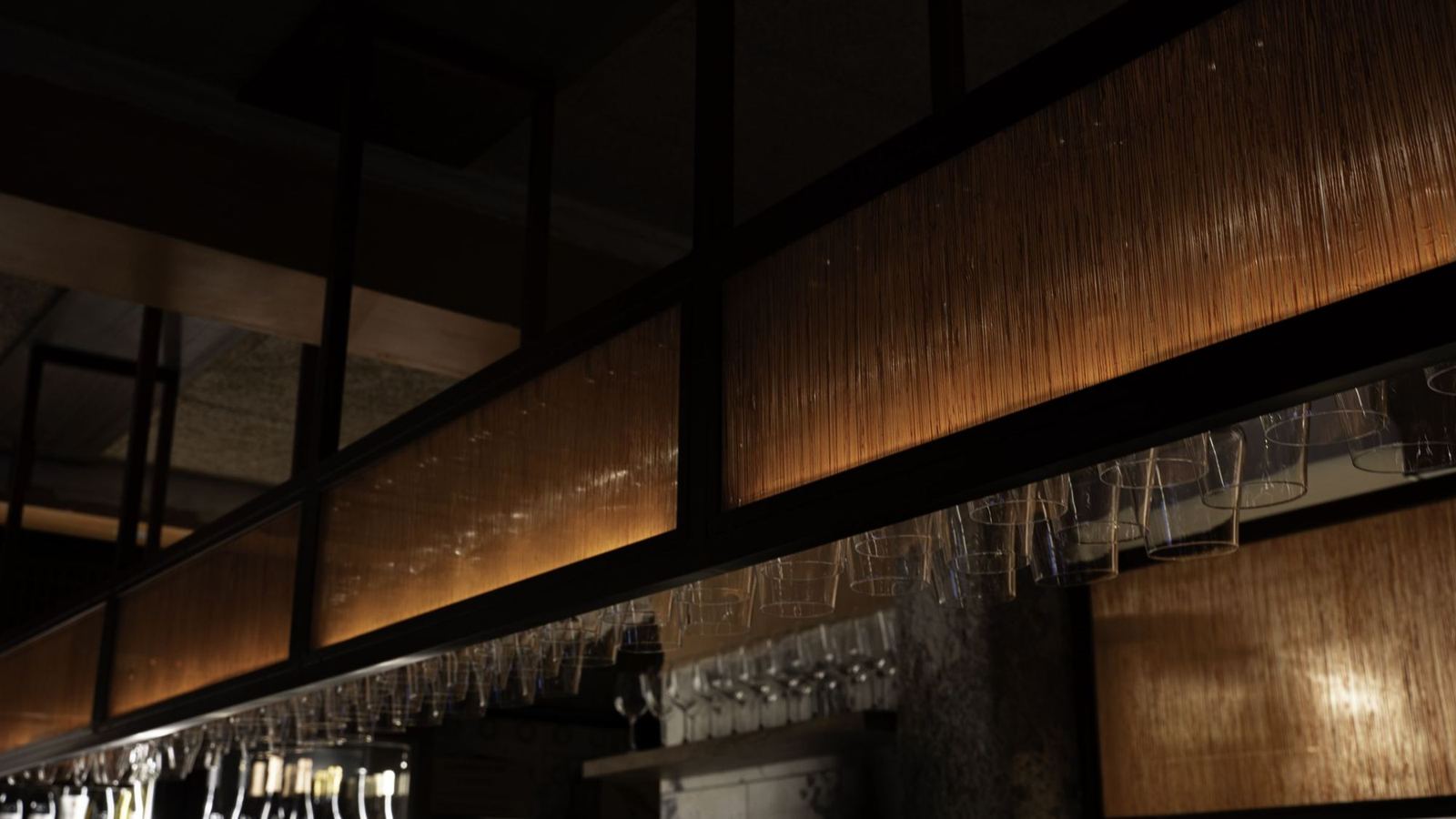 Steel frame with lit oak panels, Parra